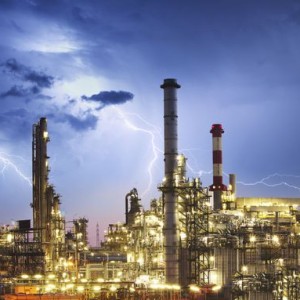 tn Oil indutry refinery factory with lightning 000050221902 Double